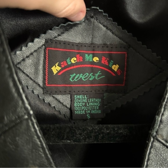 Kids Vintage Genuine Leather Biker Vest - Picture 3 of 8